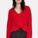 Sanctuary  Punk Fuzzy V-Neck Pullover Sweater Red Women's Size Small NWT Photo 0