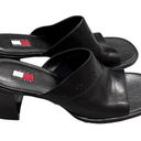 Tommy Hilfiger Vintage  Black Leather Y2K Chunky Mules Photo 0