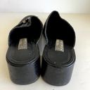 Brighton 90s Black Woven Genuine Leather Square Toe Chunky Embellished Mule 8.5 Photo 2