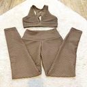 Booty By Brabants  BBB Croco Croc Skin Bra and Leggings Matching Set Tan O/S Photo 0