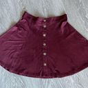 Full Tilt  Skirt Small Burgundy Button Front Mini Photo 2