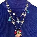 Betsey Johnson Vintage Multi-Strand Crab Fish Nautical Charm Gold-Tone Necklace Photo 0