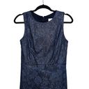 Badgley Mischka Collection Navy Shimmer Lace Sheath Dress Photo 1