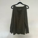 Lush Clothing LUSH Olive Army Green Cold Shoulder Pullover Sweater Size L Photo 4