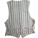 Vtg 1990s Cherokee White Blue Striped Button Up Lightweight Cotton Denim Vest M Size M Photo 1