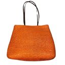 Liz Claiborne Vintage 90s Y2k  Straw Pineapple Tote Bag, Orange Photo 2