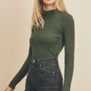 360 Cashmere  Mock Neck 100% Cashmere Sweater, Olive Green Photo 5