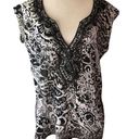 Krass&co NY& Sheer Blouse V-Neck w/ Gold Filigree - Size M Photo 0