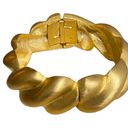 Twisted Vintage  Brushed Gold Tone Hinged Bangle Bracelet 8.5” Photo 4