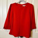 The Loft , size small red 3/4 sleeve length top. Great for office attire Photo 0