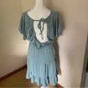 Caution to the Wind  Teal & White Stretchy, Cool and Comfortable Dress Size Large Photo 3