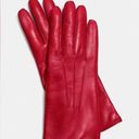 Coach  Iconic Leather Gloves, lamb, stunning red! cashmere lined, size 8, EUC Photo 0