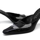 Nicole Miller  Womens 7 Heeled Mule Black Houndstooth Kilty Witchy Preppy Goth Photo 0