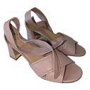 PARKE Marion  Bella Blush Pink Leather Sandal Block Heel Tie Ankle Strap Size 42 Photo 1