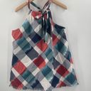 Motherhood Maternity  Tank Top Bouse NWT Size Extra Large Plaid Tie Halter Fringe Photo 2