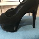 Wild Rose NWOT  5” heel black velvet peep toe platform sandals sz 9 Photo 4