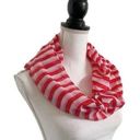 infinity  Style Fashion Scarf Red White & Pink Multi Stripe Women’s Size OSFM Photo 0