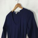 Michael Stars  Blue Ruched 3/4th Sleeve Midi Dress Medium Photo 6