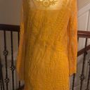 Divided Yellow Lace Dress  Photo 1