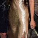 Gold Satin Midi Dress Photo 3