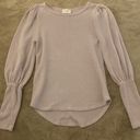 Everly Light Pink Long Romantic Balloon Sleeved Thermal Top Shirt Womens Size S Photo 0