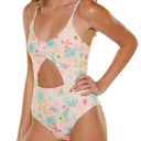 Celebrity Pink Floral Cut Out Swimsuit Photo 2