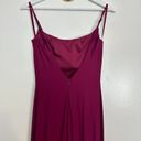 La Femme  Simple Elegant Long Jersey Dress with Scoop Neck in Burgundy Photo 5