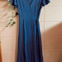 Lulus nwt  heart of marigold denim blue wrap maxi dress Photo 1