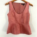 BCBGMAXAZRIA 🦋  Pink Faux Suede Peplum Top Size XS Photo 1