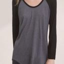 Wilfred  Free Top Size Small Raglan Baseball Tee Black Gray Long Sleeve Photo 2