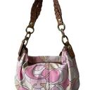 Coach  hobo canvas bag y2k pink shoulder purse
 Top zip pink white Photo 0