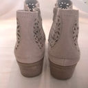 Baretraps NIB  Taupe Garin Suede Ankle Booties with Laser Cutout Design Photo 3