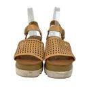 Universal Threads Universal Thread Alba Tan Woven Memory Foam Wedge Heel Platform Sandals Size 6 Photo 1