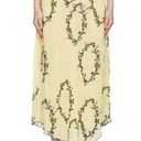 Ganni NWT  Georgette Floral Pleated Yellow Chiffon Midi Skirt 42 US 10/12 Photo 0