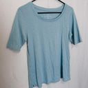 J.Jill  Pima Scoop-Neck Elbow-Sleeve Tee - Large Photo 1