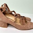 Gianvito Rossi  Suede Low Heel Pumps with Wrap Straps Mauve / Taupe Size 36.5 6 Photo 6