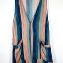 Vix Paula Hermanny  vertical striped Ombre tie dye v neck sleeveless blouse sz L Photo 0