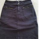 prAna  Broadway Organic  Stretch Cotton Jean Mini Skirt Onyx Black Size 0 Photo 2