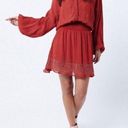 Chloe Oliver  Beaded Rust Dress XS Oversized Dolman Sleeve Photo 0