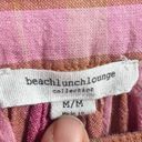 Beach Lunch Lounge Plaid Linen Blend Blouse Top M Photo 2