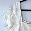 American Eagle Cropped Embroidered Babydoll Top in Cream Peplum Size Large Photo 9