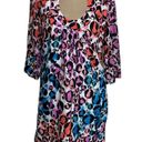 Trina Turk  rainbow animal print silk blend tunic mini dress size 0 Photo 1