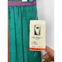 American Vintage VTG 80s Prophecy Midi Skirt Womens XS Multicolor Purple Green Red Linen Blend Photo 2