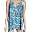 Tracy Reese Plenty by  Blue and White Patterned Tank Top Photo 0