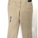 Krass&co NY &  Linen Cotton Blend Crop Straight Leg Khaki Pants Sz 4 Photo 0