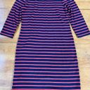 Gap  Modern Boatneck Navy Striped Knit Shift Midi Jersey Dress, Size M Photo 0