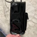 Moda  Attiva Black Faux Patent Leather Style Purse Drawstring Closure Photo 11