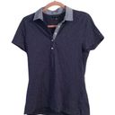 Tommy Hilfiger  blue short sleeve polo collar womens Large L dots VNC Photo 0