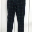 MNG Basics womens plaid flannel pull on pants green medium Photo 1