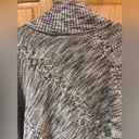 White House | Black Market  Zip Neck Marled Poncho Sweater Asymmetrical Hem Sz M/L Photo 11